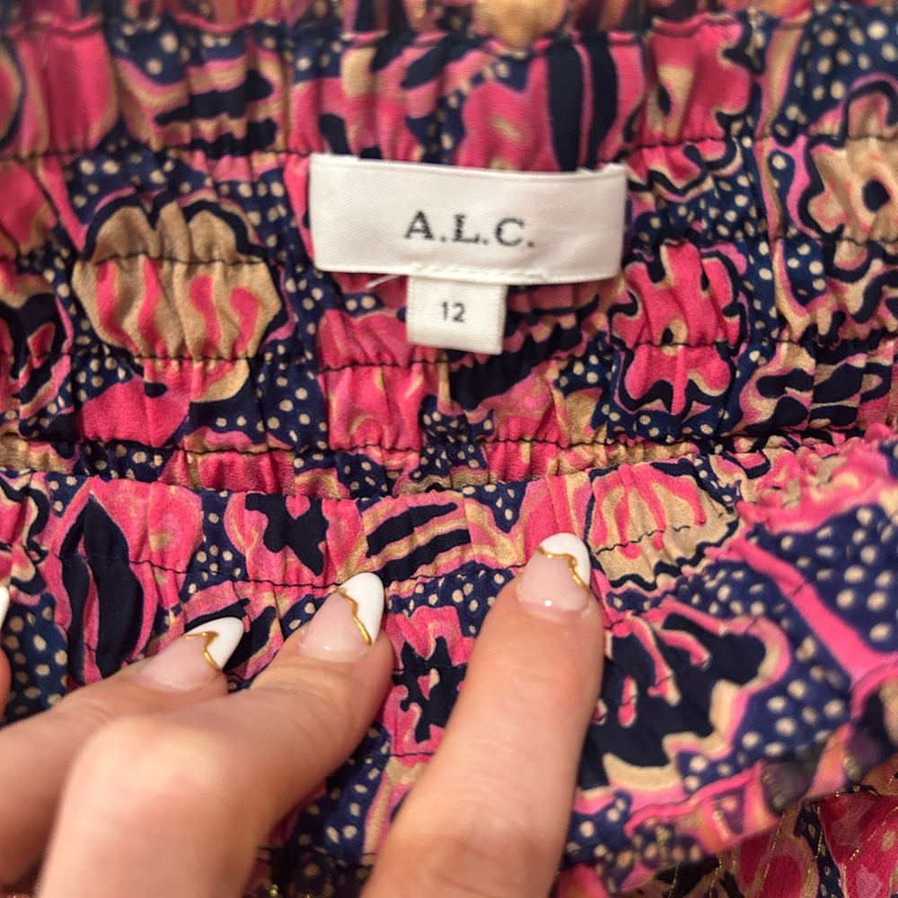 A.L.C. Vera Silk Chiffon Tiered Mink Skirt - Picture 6 of 6